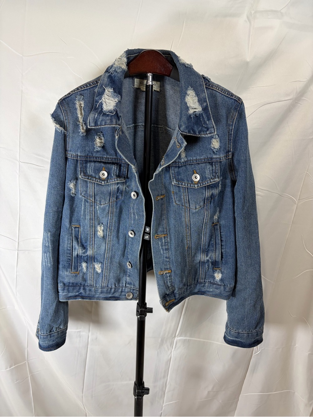 Ci Sono Distressed Blue Jean Jacket